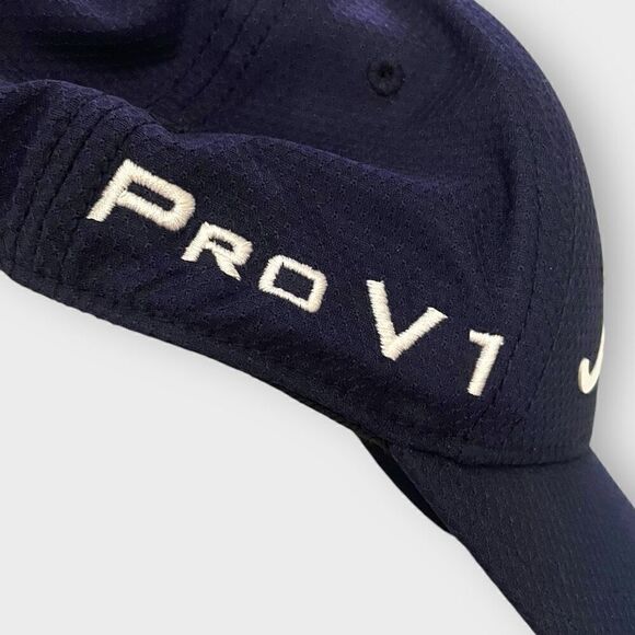 Titleist Polyester Pro V1 FootJoy Blue White Embossed Logo Hat Adjustable New - Picture 4 of 7